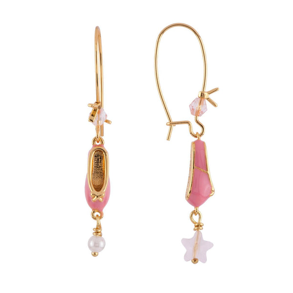 Pas de Deux Ballet Shoe Sparkling Pink Earrings | AFDD1101 - Les Nereides