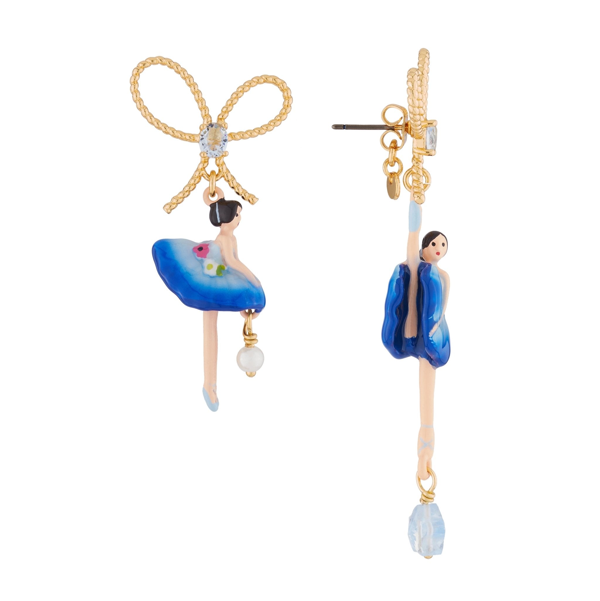 Pas de Deux Blue Gradient With Flowered Belt Earrings | AJDD108C/1 - Les Nereides