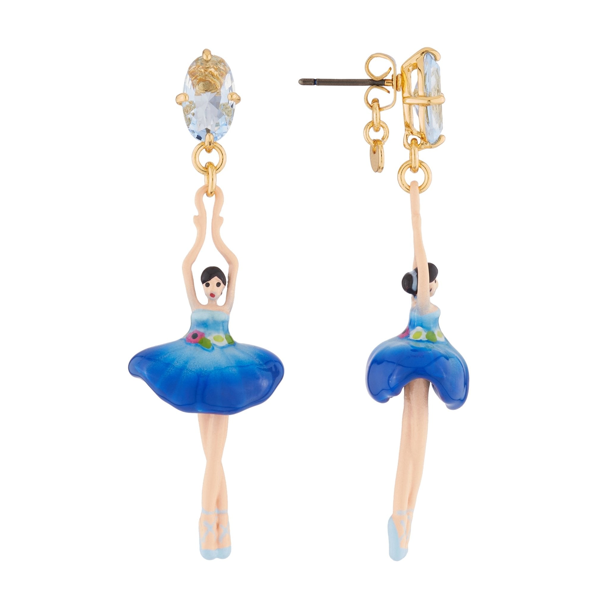 Pas de Deux Blue Gradient With Flowered Belt Earrings | AJDD115C/1 - Les Nereides