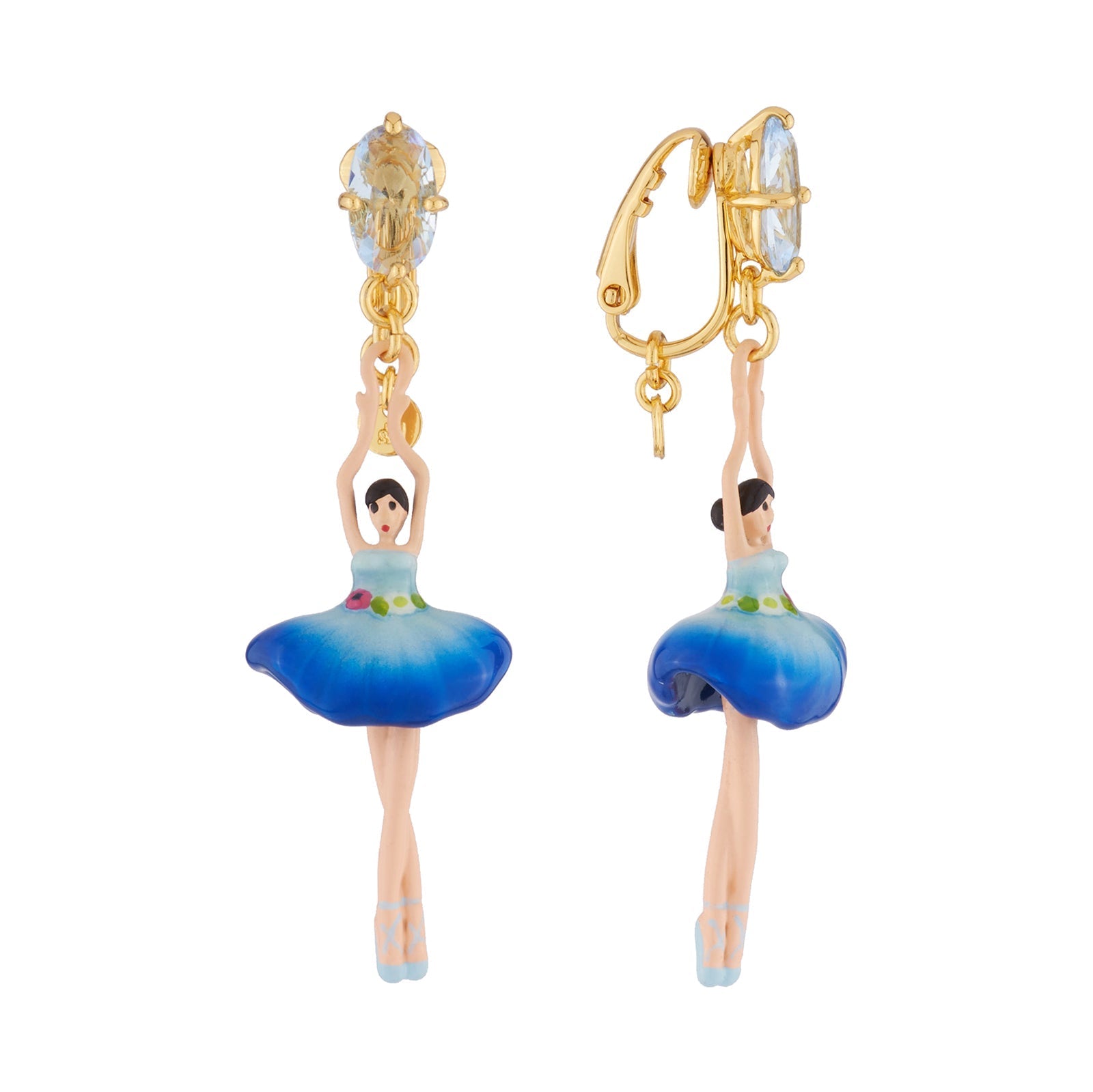 Pas de Deux Blue Gradient With Flowered Belt Earrings | AJDD115C/1 - Les Nereides