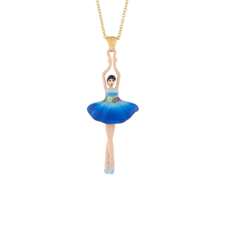 Pas de Deux Blue Gradient With Flowered Belt Necklace | Ajdd3591 - Les Nereides