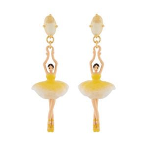 Pas de Deux Faceted Crystal Gradient Yellow Earrings | AHDD115C/1 - Les Nereides