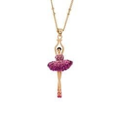 Pas de Deux Lux Ballerina Raspberry Rush Rhinestones Necklace | ACDDL3593 - Les Nereides