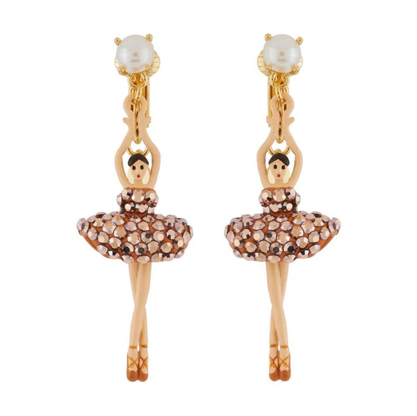 Pas de Deux Lux Rhinestones Copper Earrings | AGDDL1152 - Les Nereides