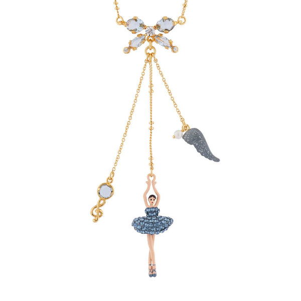 Pas de Deux Lux Rhinestones Denim Blue Necklace | AIDDL3022 - Les Nereides