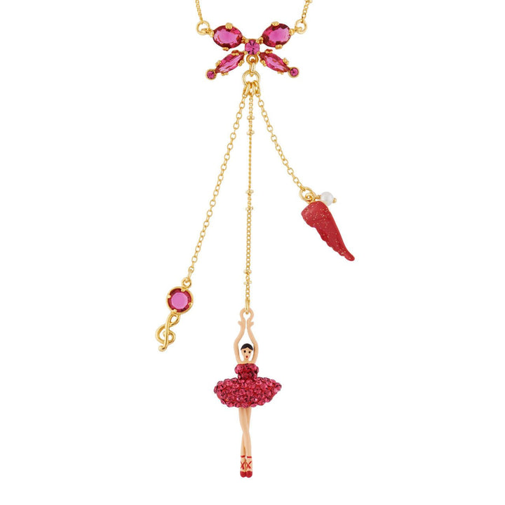 Pas de Deux Lux Rhinestones Indian Pink Necklace | AHDDL3022 - Les Nereides