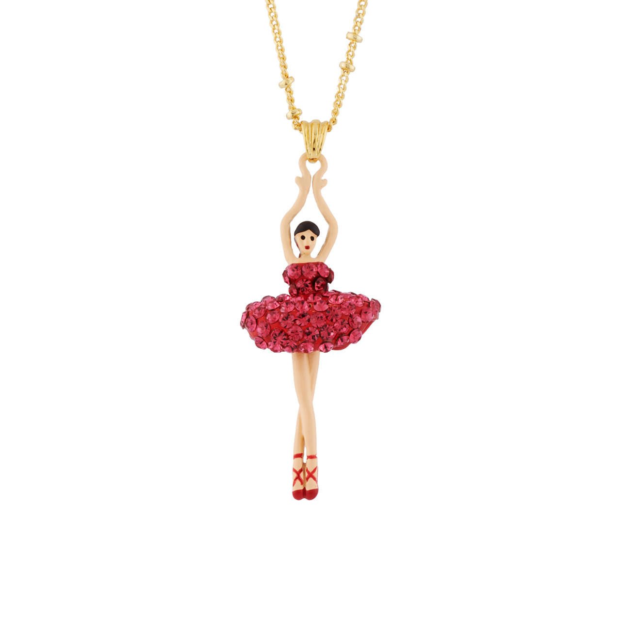 Pas de Deux Lux Rhinestones Indian Pink Necklace | AHDDL3592 - Les Nereides