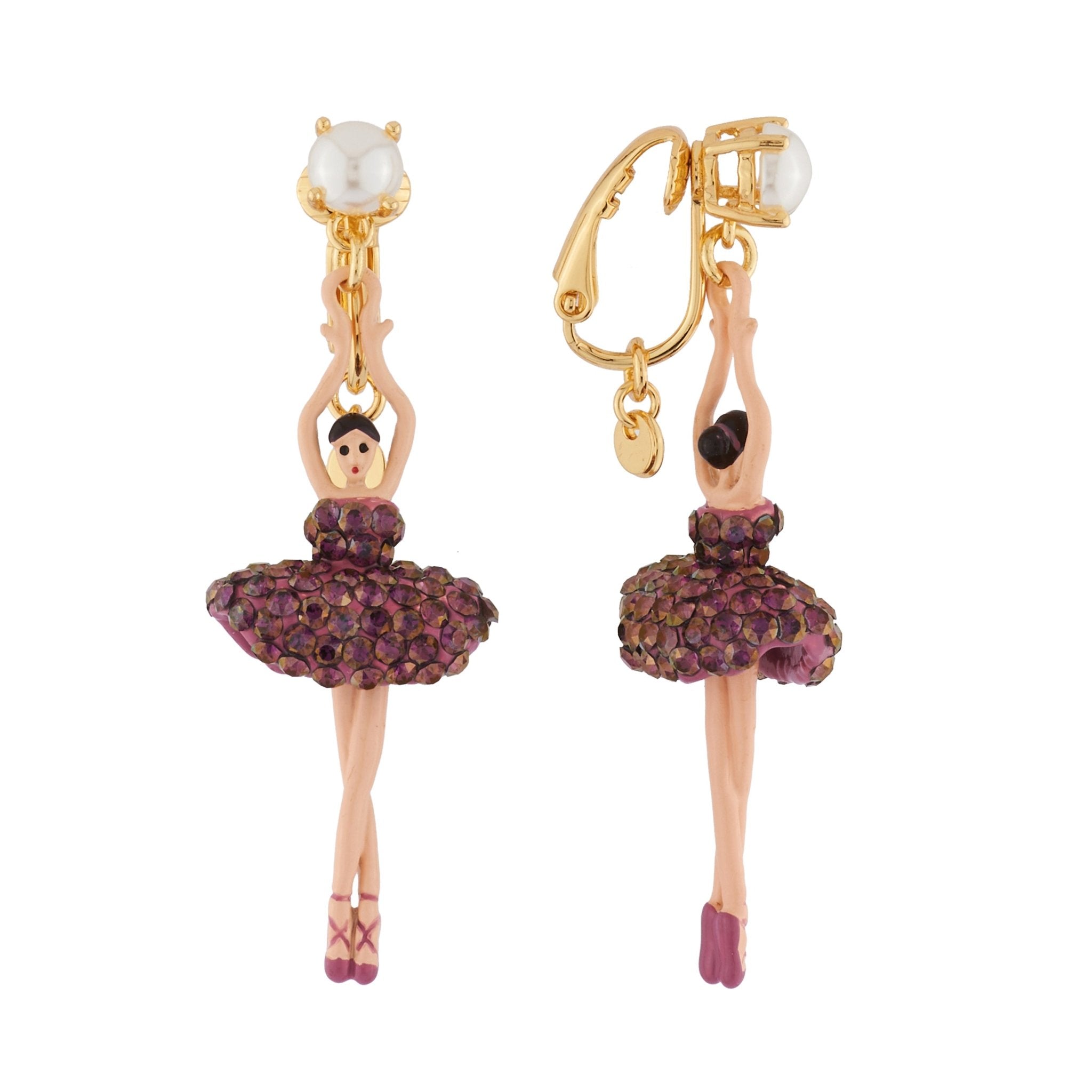 Pas de Deux Lux Rhinestones Lilac Earrings | AIDDL115C/1 - Les Nereides