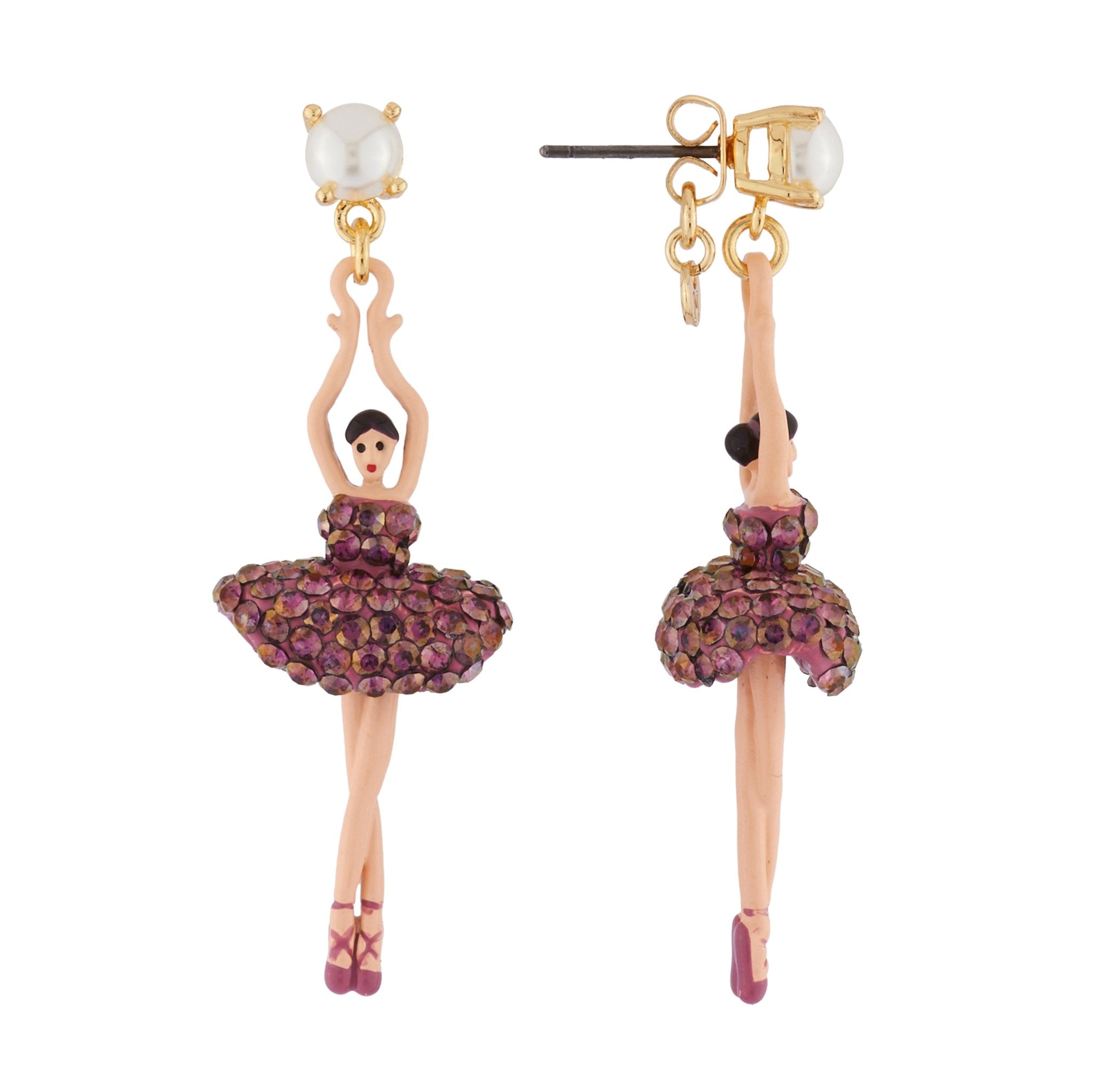 Pas de Deux Lux Rhinestones Lilac Earrings | AIDDL115C/1 - Les Nereides