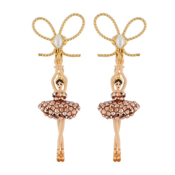 Pas de Deux Lux With Knot Rhinestones Copper Earrings | AGDDL108C/2 - Les Nereides