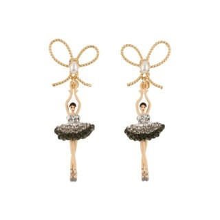 Pas de Deux Lux With Knot Rhinestones Silver Dew Earrings | AEDDL108T/1 - Les Nereides