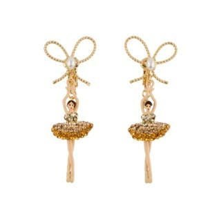 Pas de Deux Lux With Knot Rhinestones Yellow Radiant Earrings | AEDDL108T/2 - Les Nereides