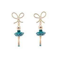 Pas de Deux Lux W/Knot Rhinestones Aquadelight Earrings | ADDDL108T/2 - Les Nereides