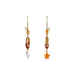 Pas de Deux Topaze Orange Ballet Shoe Earrings | ACDD1101 - Les Nereides