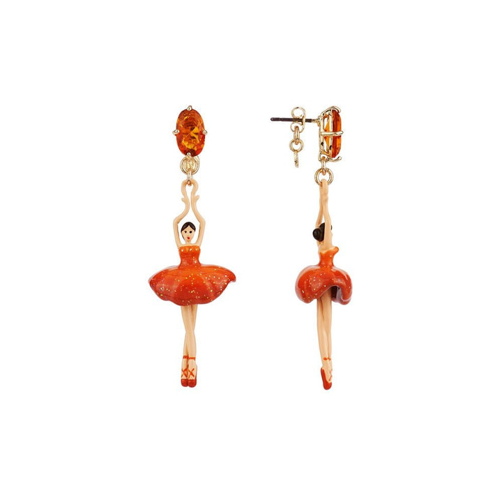 Pas de Deux Topaze Orange Faceted Crystal Earrings | ACDD1151 - Les Nereides