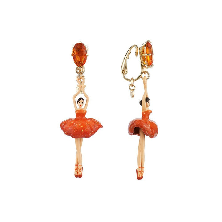 Pas de Deux Topaze Orange Faceted Crystal Earrings | ACDD1151 - Les Nereides