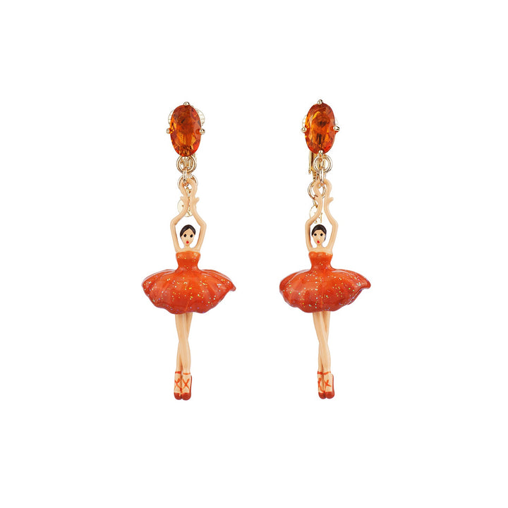 Pas de Deux Topaze Orange Faceted Crystal Earrings | ACDD1151 - Les Nereides
