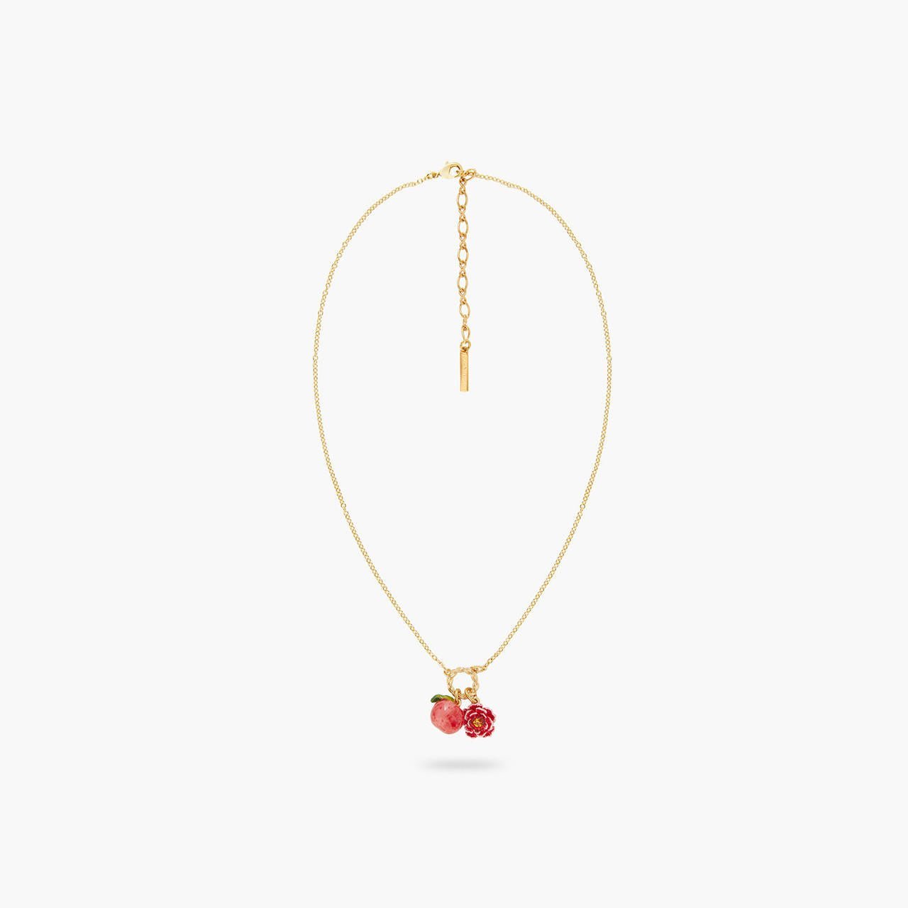 Peach And Peach Blossom Pendant Necklace | AQVT3071 - Les Nereides