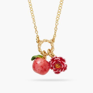 Peach And Peach Blossom Pendant Necklace | AQVT3071 - Les Nereides