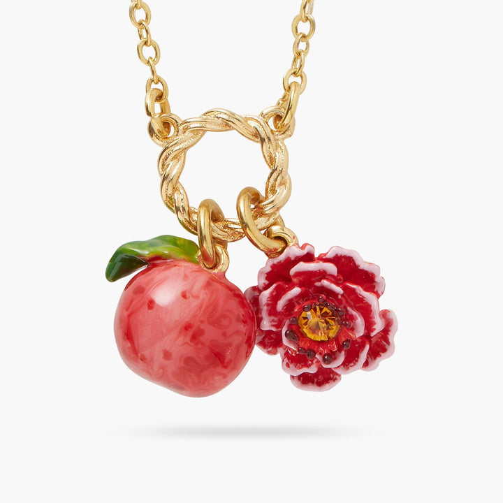 Peach And Peach Blossom Pendant Necklace | AQVT3071 - Les Nereides
