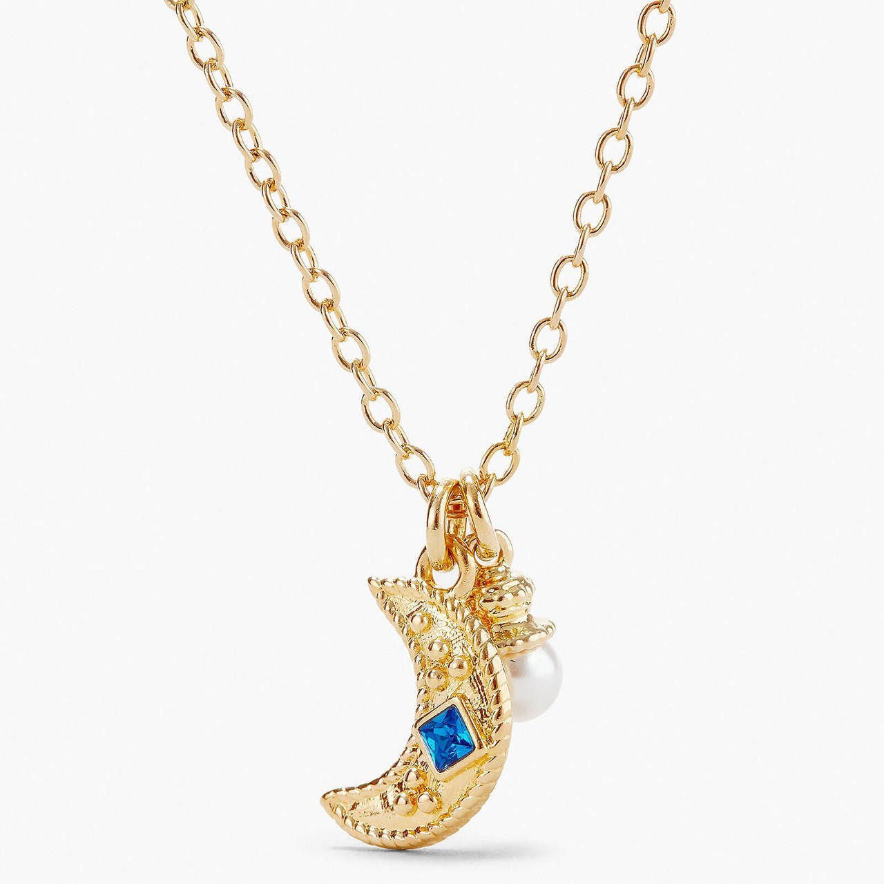 Pearl And Moon Necklace | APJS3071 - Les Nereides