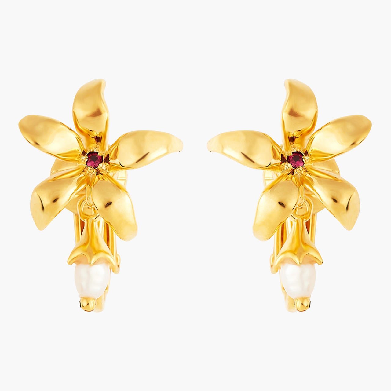 Pearl And Star Jasmine Earrings | ANJA102C/1 - Les Nereides