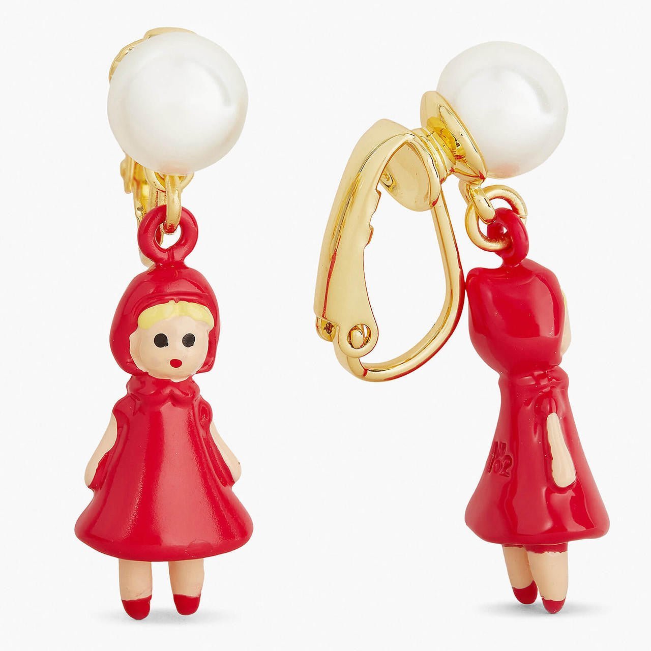 Pearl, Little Red Riding Hood Earrings | APBB1091 - Les Nereides