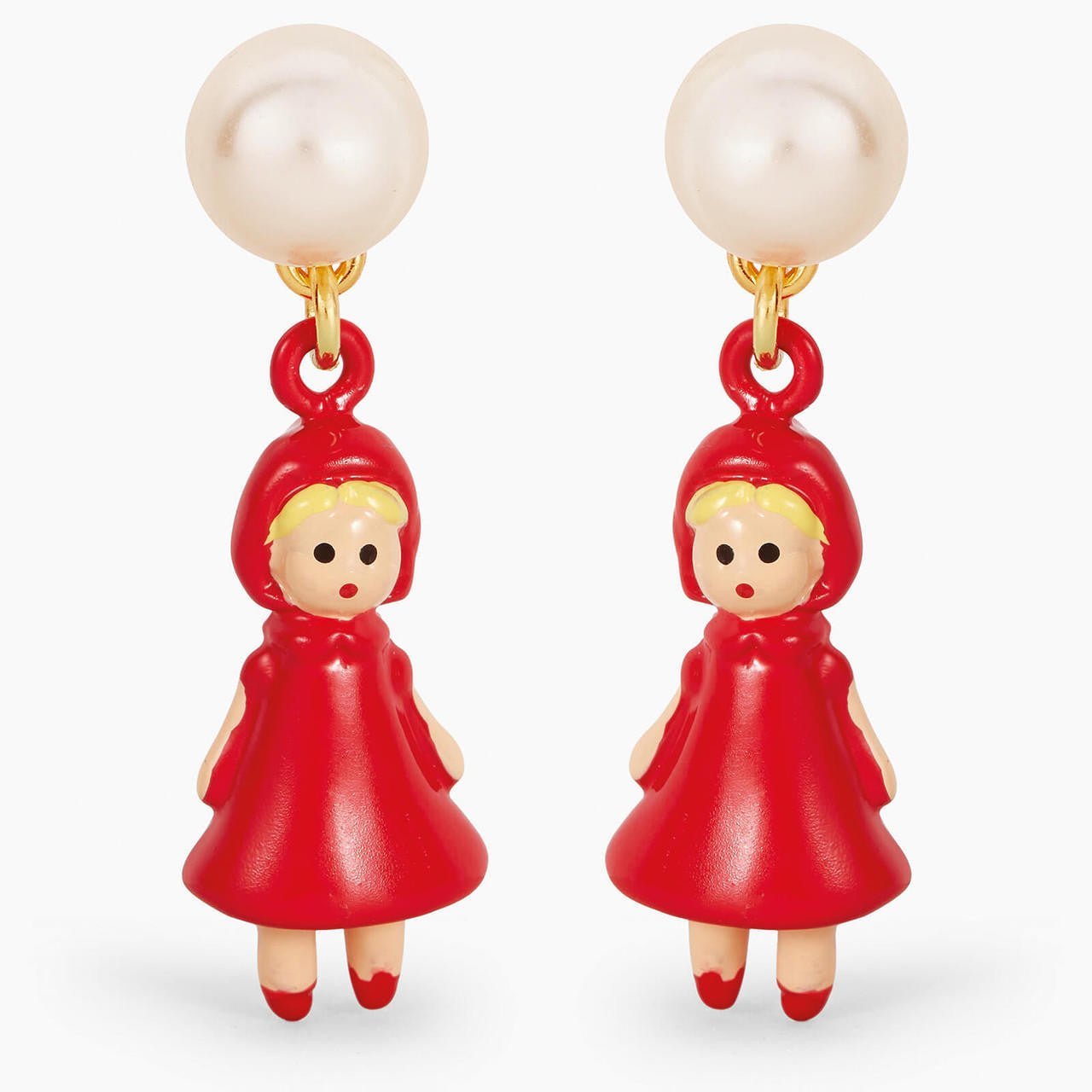 Pearl, Little Red Riding Hood Earrings | APBB1091 - Les Nereides