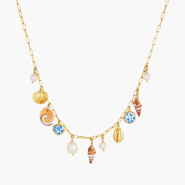 Pearls, Mother Of Pearl And Seashells Charm Neckace | AOGL3081 - Les Nereides