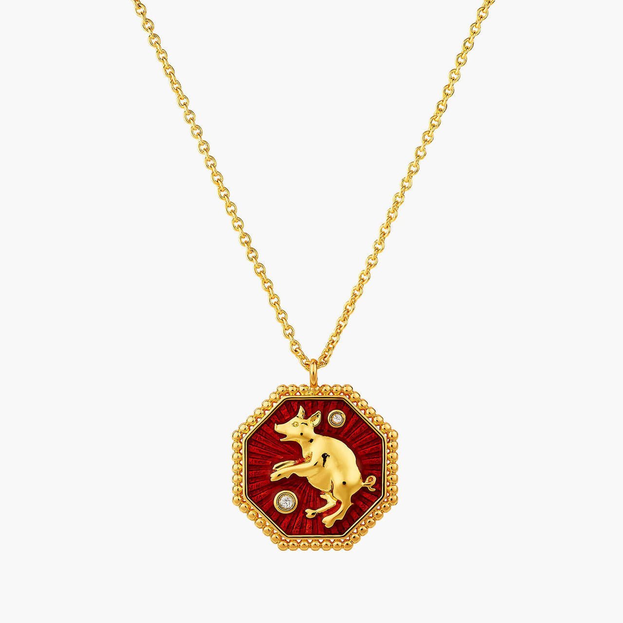 Pig Zodiac Sign Pendant Necklace | ANZA3121 - Les Nereides