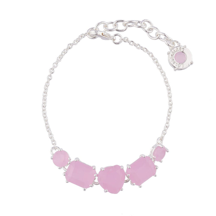 Pink And Silver 5 Stones La Diamantine Thin Bracelet | AJLD214 - Les Nereides