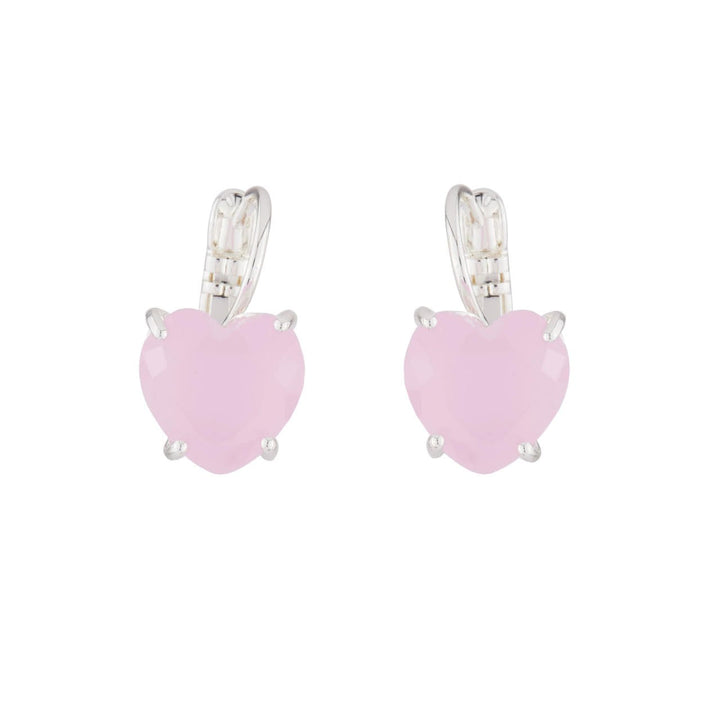 Pink And Silver Hearthstone La Diamantine Dormeuses Earrings | AJLD1452 - Les Nereides