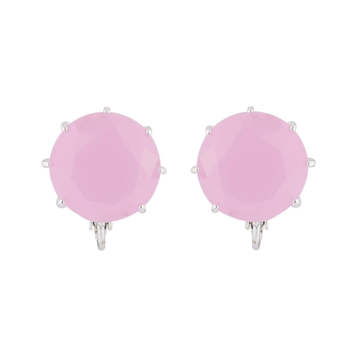 Pink And Silver Round Stone La Diamantine Earrings | AJLD1402 - Les Nereides