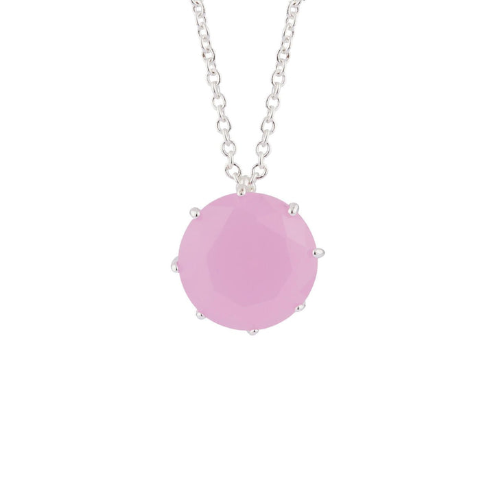 Pink And Silver Round Stone La Diamantine Long Necklace | Ajld3332 - Les Nereides