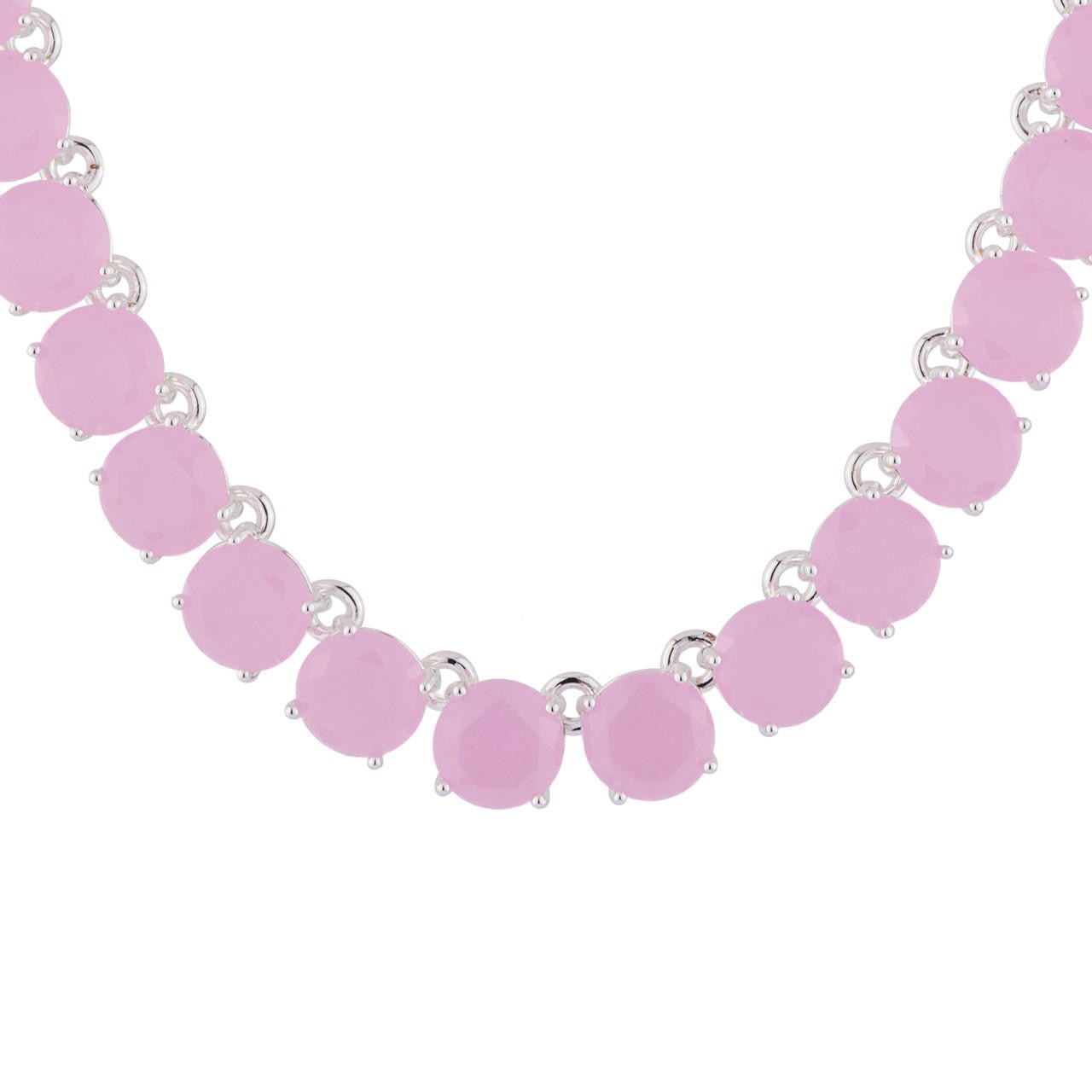 Pink And Silver Round Stones La Diamantine Choker Necklace | Ajld3322 - Les Nereides