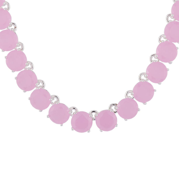 Pink And Silver Round Stones La Diamantine Choker Necklace | Ajld3322 - Les Nereides