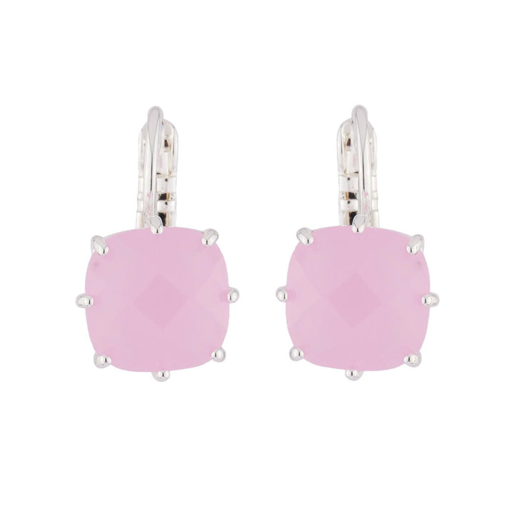 Pink And Silver Square Stone La Diamantine Earrings | AJLD1012 - Les Nereides