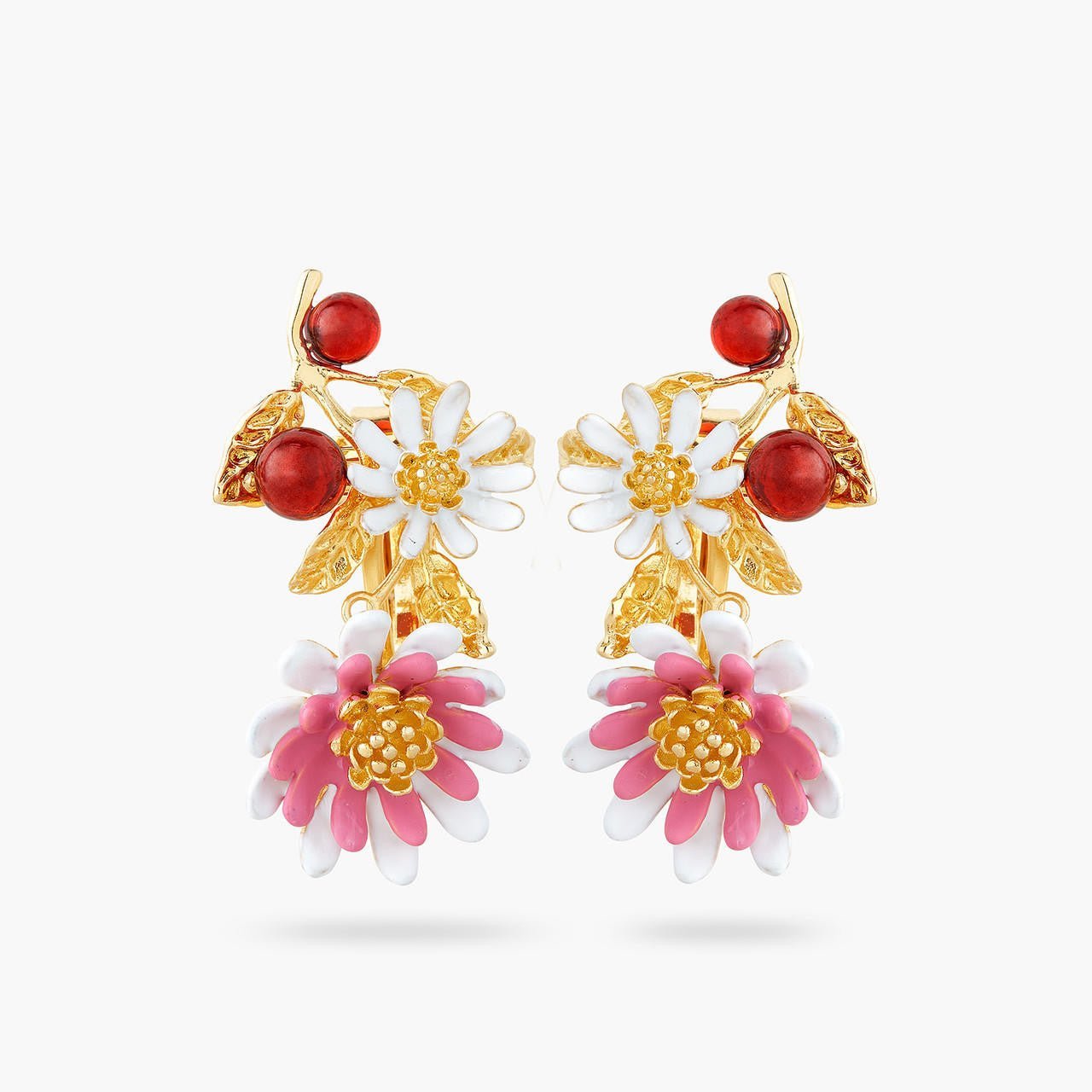 Pink and white anemone earrings | AQHC1021 - Les Nereides