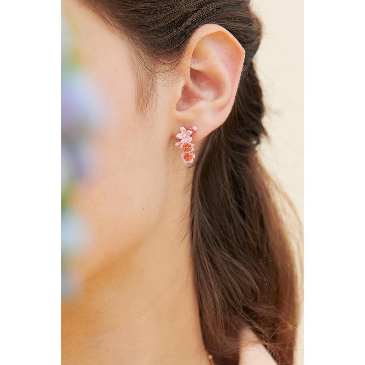 Pink Japanese Cherry Blossom Earrings | ANHA1031 - Les Nereides
