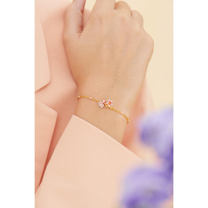 Pink Japanese Cherry Blossom Thin Bracelet | ANHA2031 - Les Nereides