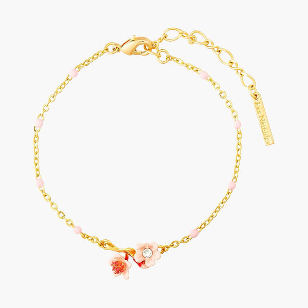 Pink Japanese Cherry Blossom Thin Bracelet | ANHA2031 - Les Nereides