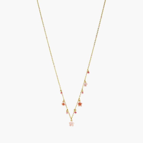 Pink Japanese Cherry Blossom Thin Necklace | ANHA3041 - Les Nereides