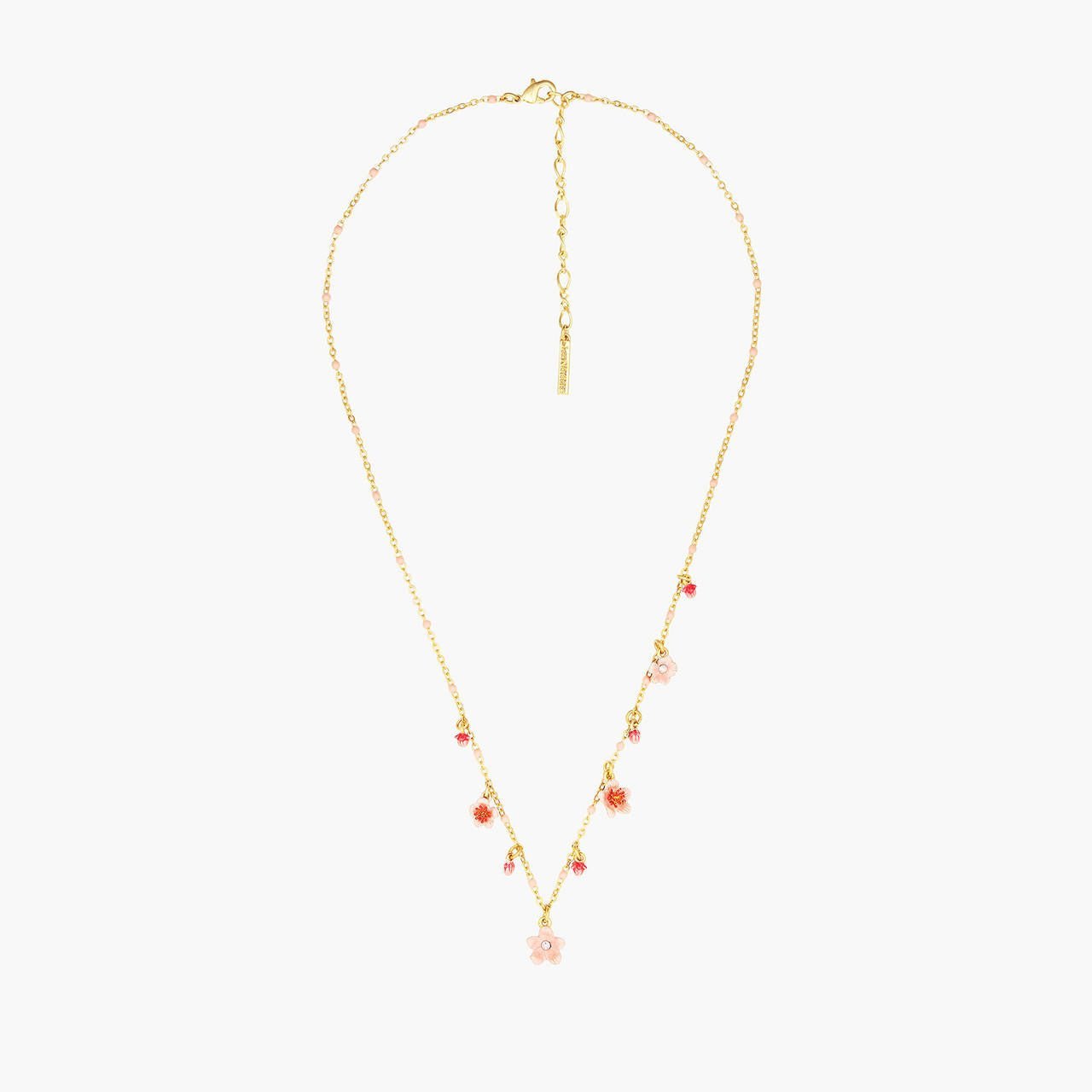 Pink Japanese Cherry Blossom Thin Necklace | ANHA3041 - Les Nereides