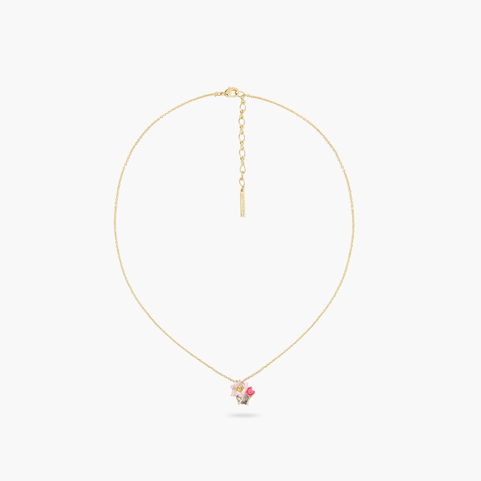 Pink lotus and light blue pendant necklace | ASOS3041 - Les Nereides