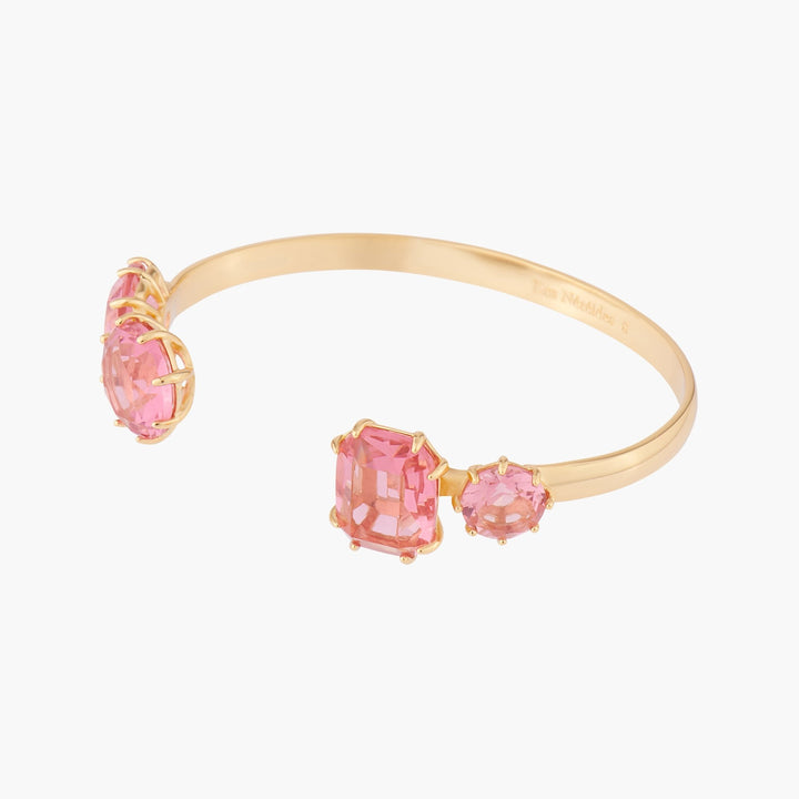 Pink Peach 4 Stones La Diamantine Bangle Bracelet | ALLD254/11 - Les Nereides