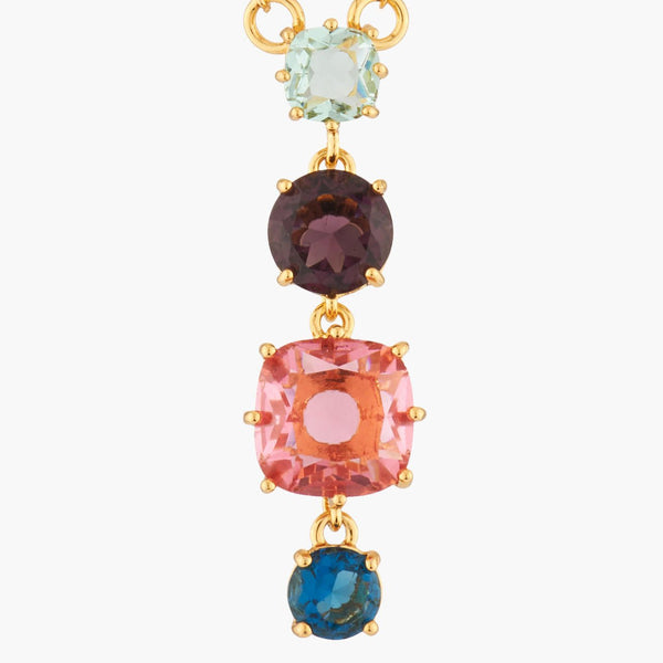 Pink Peach 4 Stones La Diamantine Pendant Necklace | AKLD320 - Les Nereides