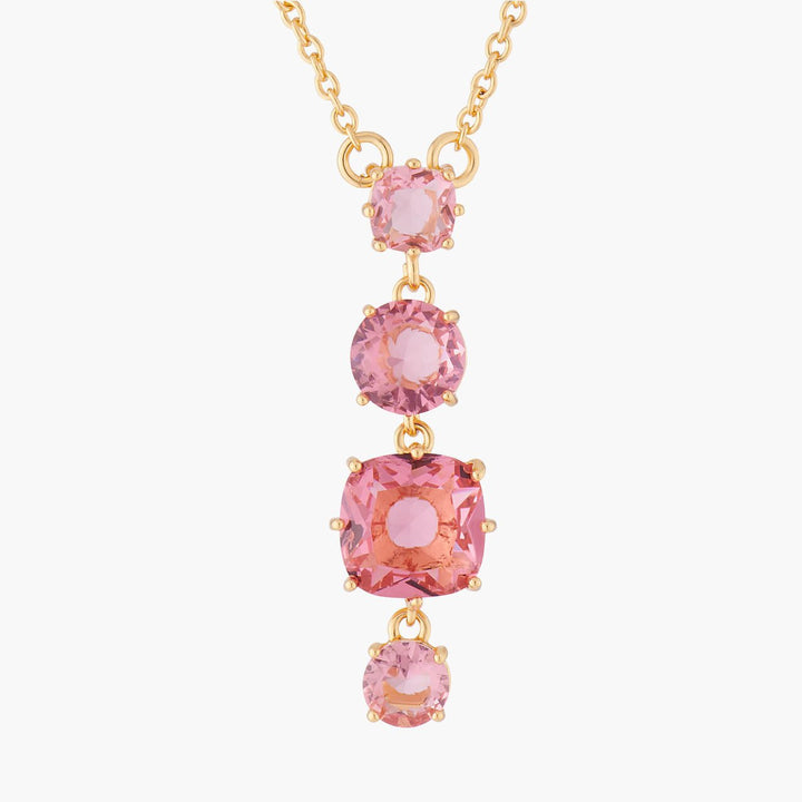 Pink Peach 4 Stones La Diamantine Pendant Necklace | ALLD3201 - Les Nereides