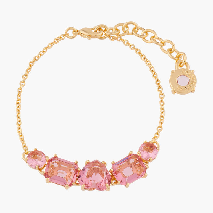 Pink Peach 5 Stones La Diamantine Thin Bracelet | ALLD2141 - Les Nereides