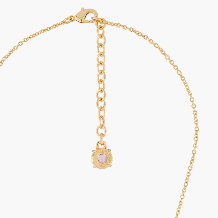 Pink Peach 9 Stones La Diamantine Thin Necklace | ALLD3181 - Les Nereides