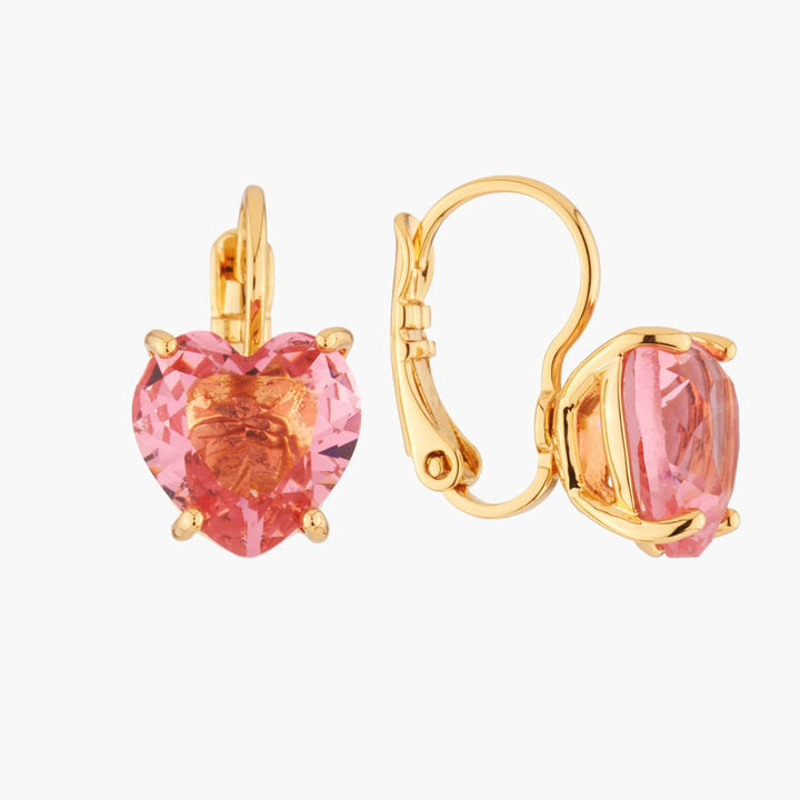 Pink Peach Hearthstone La Diamantine Dormeuses Earrings | AKLD145 - Les Nereides